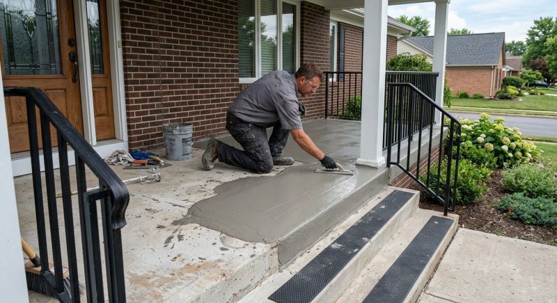 Concrete Porch Resurfacing in West Des Moines, IA