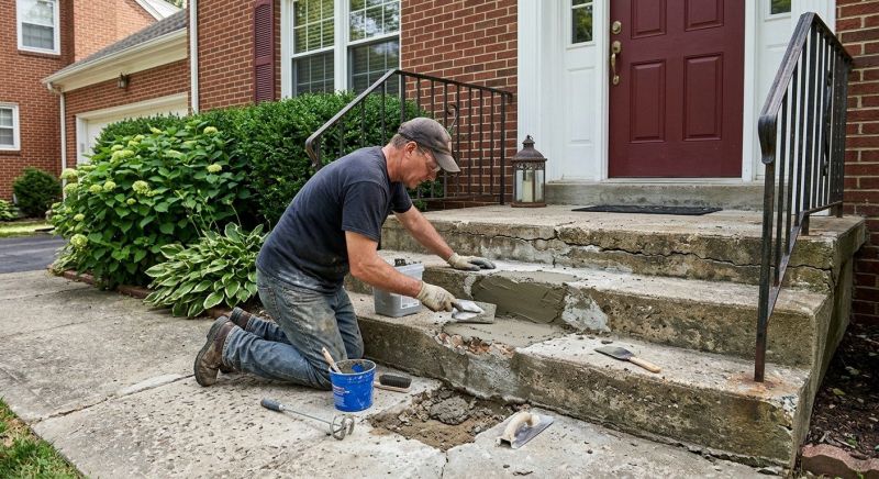 Concrete Porch Repair in West Des Moines, IA